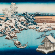 葛飾北斎「雪月花　隅田」